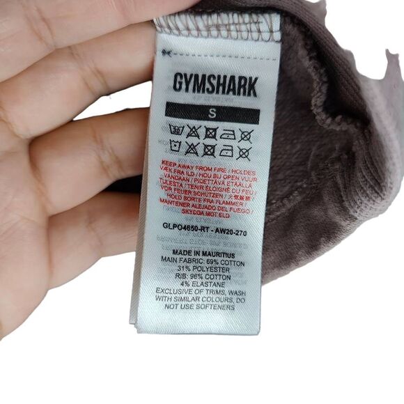 Gymshark Taupe Mauve Cropped Hoodie with Logo Front - Picture 5 of 7